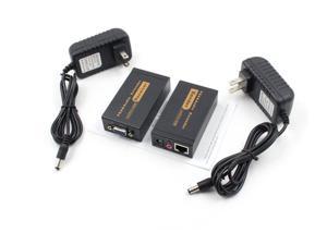 VGA Network Extender Sender + Receiver,VGA Video Extender Transmitter Receiver with Audio up to 100M RJ45 for PC 328 FT