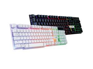 R260 USB Wired Luminous Gaming Backlit Keyboard With Similar Mechanical Feel Touch Rainbow Suspension Keys For Lol Cf For Laptop Keyboard(Black)