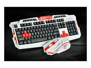 HK8100 Generic Multimedia 2.4GHz Wireless Pro Gaming Keyboard and Mouse Combo for Desktop PC Laptop Red