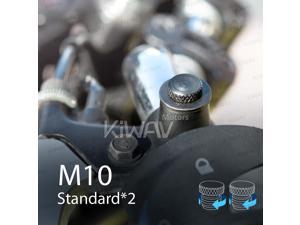 KiWAV Motorcycle Aluminum Mirror Hole Block-offs Black compatible with Standard M10 Metric Thread Bike