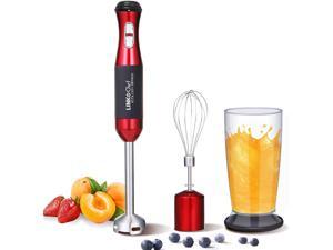 LINKChef Immersion Blender 3-in-1, 300 Watt 20 Speed Hand Blender Powerful Copper Motor 800ml Beaker, 304 Stainless Steel Whisk Attachments