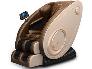 2022 New Massage Chair Blue-Tooth Connection and Speaker, Recliner with Zero Gravity with Full Body Air Pressure, Easy to Use at Home and in The Office (Golden)