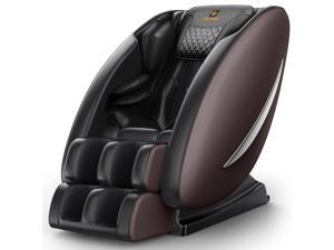 Massage Chair Recliner with Zero Gravity Heating and Bluetooth Functions Easy to Use At Home and Office(Brown)
