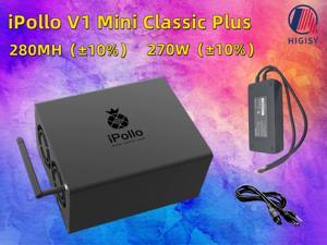 Plus Version!!! iPollo V1 Mini Classic Plus 280MH/s ETC Miner With PSU Sold By HIGISY (Item Not Mining ETH)