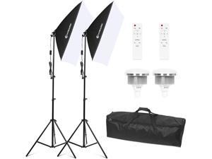 Wisamic Softbox Lighting Kit, 2Pack 20"X28" Photography Softbox Kit, 2800K-5700K 85W Dimmable LED Light Head with 2.4G Remote, Professional Photo Studio Equipment for Portraits and Product Shooting