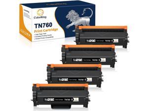Colorking Compatible Toner Cartridge Replacement for Brother TN760 TN-760 TN 760 TN730 TN-730 for HL-L2350DW HL-L2395DW MFC-L2710DW MFC-L2750DW DCP-L2550DW HL-L2390DW HL-L2370DW Printer (Black 4-Pack)