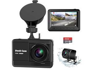 Dash Cam Front and Rear Mini Dash Cam 1080P Full HD with 32GB SD Card 245 inch IPS Screen 2 Mounting Ways Night Vision WDR Accident Lock Loop Recording Parking Monitor Motion Detection