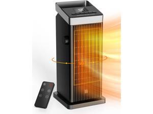 BREEZOME Space Heater, 1500W Fast Heating Tower Heater for Indoor Use, Ceramic Electric Heater for Home with Thermostat, 90° Oscillating Portable Heater with Remote