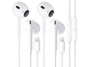 2 Pack iPhone Lightning Headphones Wired [Apple MFi Certified]Apple Earbuds with Lightning Connector(Built-in Microphone & Volume Control&Support Call)for iPhone 13/12/11/XR/XS/X/8/7/SE,All iOS System