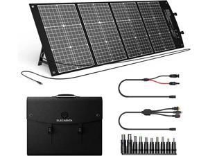 ELECAENTA 120W Portable Solar Panel for Power Station, Foldable Kickstand Monocrystalline Solar Charger with PD 45W USB C/DC/ QC 3.0 for Phones Tablets, IPX5 Waterproof for Outdoors Camping Off Grid