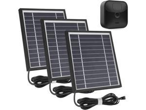iTODOS 3 Pack Solar Panel Works for Blink Outdoor and Blink XT XT2 Camera, 11.8Ft Outdoor Power Cable and Adjustable Mount,Weatherproof, Aluminum Alloy Material Sturdy Durable and Anti-Aging - Black