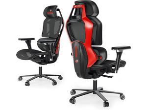 EUREKA ERGONOMIC Typhon Gaming Chair, Breathable Mesh Chair with 4D Armrests, Home Office Desk Chair with Lumbar Support, High Back Comfortable Computer Chair, Ergonomic Seat Depth Adjust, Black Red