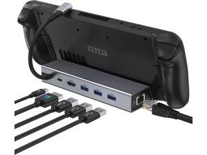 Docking Station for Steam Deck6in1 Steam Deck Dock with HDMI 20 4K60HzGigabit Ethernet 1000Mbps3 USBA 30 USB C PD Charging Port Compatible with Valve Stream Deck Hub Accessories