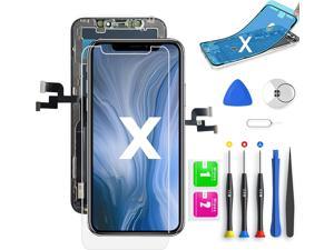 QTlier for iPhone X Screen Replacement 58 inch LCD Repair Kit Assembly with 3D TouchScreen ProtectorWaterproof GlueRepair Tools Kit Black