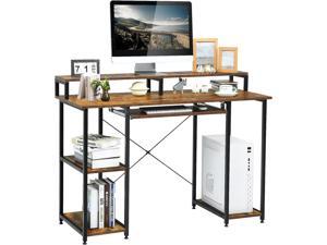 SEDETA White Gaming Desk 78.8'' with LED Lights, Hutch and Storage Shelves,  Computer Desk with Monitor Stand, Large PC Gamer Desk Workstation