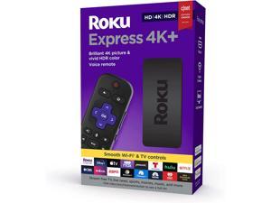 Roku Express 4K+ 2021 | Streaming Media Player HD/4K/HDR with Smooth Wireless Streaming and Roku Voice Remote with TV Controls, Includes Premium HDMI®