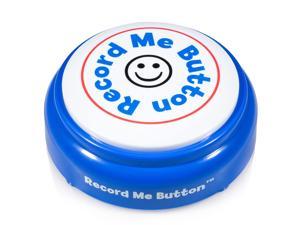Record Me Button Brilliant Blue - Unique Cheerful Design Recordable with Built-in MIC, Play Back Your Own Custom Audio Any Time