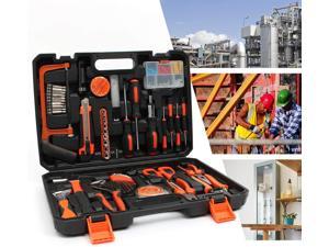 Fully Loaded Toolbox With 57 Parts Repair DIY Houshold Tools Pliers Hammer Case 