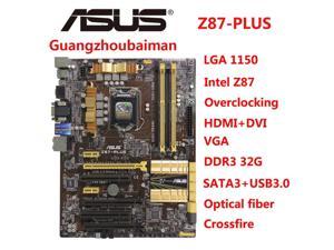 for ASUS Z87-PLUS motherboard / intel  LGA 1150 DDR3 32GB z87 desktop motherboard  z87-plus mainboard  For i3 i5 i7 cpu  SATA3 USB2.0 USB3.0