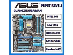 FOR ASUS P8P67 REV 3.1  LGA 1155 DDR3 Intel P67 SATA 6Gb/s USB 3.0 ATX Intel Motherboard   overclocking  USB3.0 sata3.0 pei-e 16X  [ P8P67 REV3.1 ]