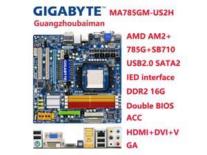 FOR GIGABYTE GA-MA785GM-US2H Motherboard DDR2  AMD AM3/AM2+/AM2 AMD 785G HDMI Micro ATX  ACC 785G+SB710