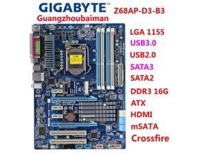 FOR GIGABYTE GA-Z68AP-D3-B3 LGA 1155 DDR3  HDMI Intel Z68 SATA 6Gb/s USB 3.0 ATX Intel Motherboard