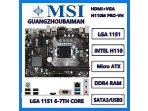 FOR MSI H110M Pro-VH LGA 1151 Intel H110 HDMI SATA 6Gb/s USB 3.1 Micro ATX Intel Motherboard PCI-E3.0 I5 6400  I5 7500
