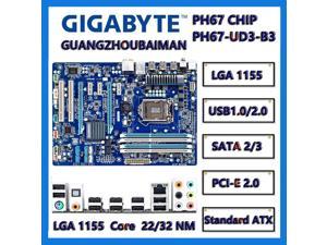 for GIGABYTE GA-PH67-UD3-B3 SATA 6Gb/s LGA 1155 PH67 Intel H67 DDR3 crossfire Overclocking USB 2.0 PCI-E2.0 ATX  Motherboard