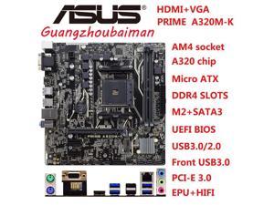 FOR ASUS PRIME A320M-K  Motherboard AMD A320 B350 AM4 Ryzen Athlon PCI-E 3.0 LED lighting, DDR4 , 32Gb/s M.2, HDMi  Micro ATX