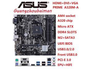 FOR ASUS PRIME A320M-A Motherboard AMD A320 B350 AM4 Ryzen Athlon PCI-E 3.0 LED lighting, DDR4 , 32Gb/s M.2, HDMi  Micro ATX
