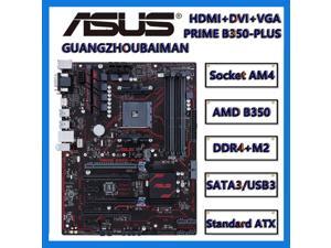 FOR ASUS PRIME B350-PLUS AMD AM4 ATX motherboard with LED lighting, DDR4, 32Gb/s M.2, HDMI, SATA 6Gb/s, USB 3.1