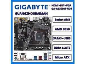 FOR Gigabyte GA-AB350M-HD3 Motherboard AMD B350 AM4 Ryzen Athlon PCI-E 3.0 lighting, DDR4 3200 , 32Gb/s  HDMI FOR R5 5500 5600 5600G 5700X 5750G