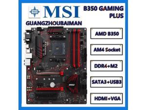 For Msi  B350 GAMING PLUS  AMD AM4 DDR4 128G SATA3*4 M.2 USB3.1 Support RYZEN5 ATX Desktop Motherboard  support R5 5500 5600 5600G 5700X 5750G