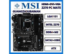 FOR MSI MSI Z270 PC MATE  LGA 1151 Intel Z270 HDMI M2 NVME PCI E 3.0  SATA 6Gb/s USB 3.1 ATX Motherboards  Support 6th/7th Gen Processor