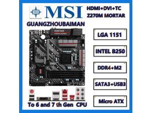 FOR MSI Z270M MORTAR LGA 1151 Intel Z270 HDMI M2 NVME PCI E 3.0  SATA 6Gb/s USB 3.1 Micro  ATX Motherboards  Support 6th/7th Gen Processor