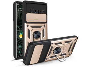 Camera Protection Case with Holder Stander Shockproof Case For Google Pixel 6 Pro Gold