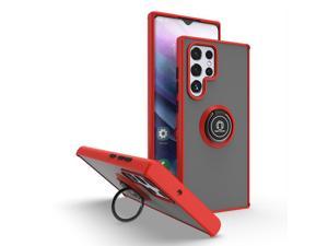 New Fashion Case with Holder stander Shockproof Case For Samsung Galaxy S22 Ultra Red