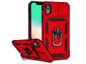 Case with Holder Stander Shockproof Case For iPhone XR Red