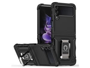 Case with Holder Stander Shockproof Case For Samsung Galaxy Z Flip 3 5G For Samsung Z Flip3 5G z flip3 Black