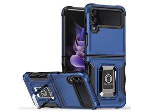 Case with Holder Stander Shockproof Case For Samsung Galaxy Z Flip 3 5G For Samsung Z Flip3 5G z flip3 Blue