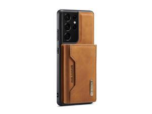Fashion Detachable Holder Case For Samsung Galaxy S21 Ultra (Brown)