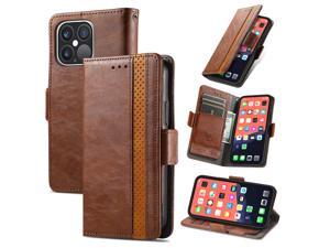Fashion Flip Case with holder Cover Shockproof Case For iPhone 13 Pro Max 67inch Brown