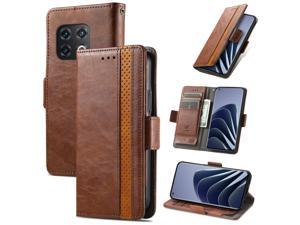 Fashion Flip Case with holder Cover Shockproof Case For OnePlus 10 Pro Brown