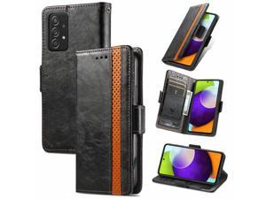 Fashion Flip Case with holder Cover Shockproof Case For Samsung Galaxy A52s 5G (Black)