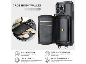 Fashion Case with card Holder Flip Case For iPhone 13 Pro Max 67inch Black