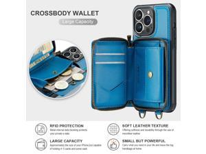 Fashion Case with card Holder Flip Case For iPhone 13 Pro Max 67inch Blue