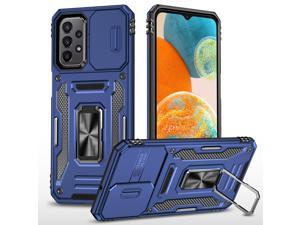 New Fashion Case with Holder Stander Shockproof Case For Samsung Galaxy A23 5G Blue