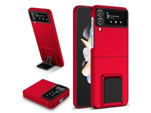 Fashion Case with Stander Shockproof Case For Samsung Galaxy Z Flip 4 5G for Galaxy Z Flip 4 for z flip4 Red