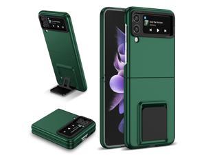 Fashion Case with Stander Shockproof Case For Samsung Galaxy Z Flip 3 5G for Galaxy Z Flip 3 for z flip3 Green