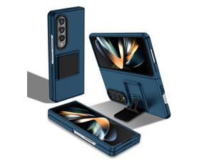 Fashion Case with Stander Shockproof Case For Samsung Galaxy Z Fold 4 5G for Samsung Z Fold 4 for z Fold4 Blue